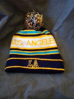 Los Angeles Kids Beanie Hat - Navy & Yellow